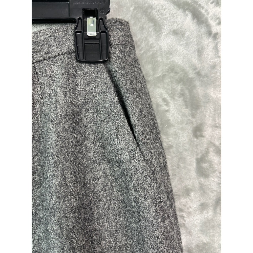 Vintage Evan Picone Skirt Womens 14 Gray Wool A Line Inverted Pleat Pockets USA - Picture 4 of 6